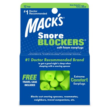 Macks Snore Blockers Soft Foam Earplugs 12 Pair  32 dB High NRR 37 dB SNR  Comfortable Ear Plugs for Sleeping Snoring Loud Noise and Travel