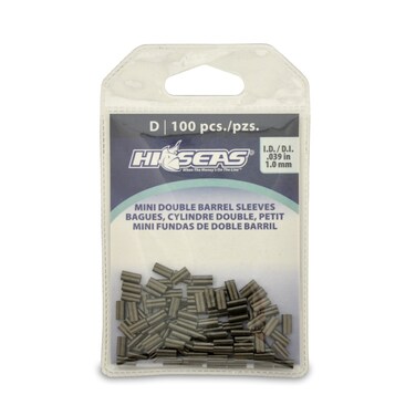 HiSeas Mini Double Barrel Copper Crimp Sleeves 10 Millimeter Inside Diameter 100Pieces Black