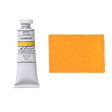 M Graham 12Ounce Tube Gouache Paint Gamboge Gouache