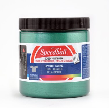 Speedball Opaque Iridescent Fabric Screen Printing Ink 8Ounce Emerald