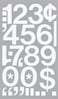 Chartpak SelfAdhesive Vinyl Numbers 2 Inches High White 12 Numbers per Pack 01156