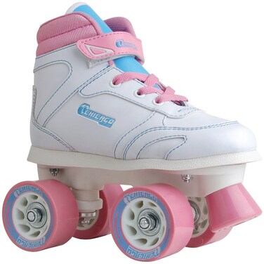 Chicago Girls Sidewalk Roller Skate  White Youth Quad Skates  Size 1