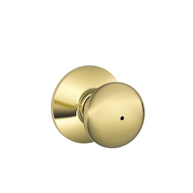 Schlage F40 V PLY 605 Plymouth Door Knob Bed  Bath Privacy Lock Bright Brass