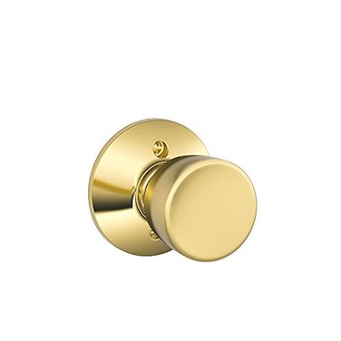 SCHLAGE Bell Knob NonTurning Lock Bright Brass F170 BEL 605