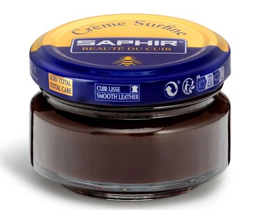 SAPHIR Creme Surfine Pommadier Shoe Polish  Beeswax Cream for Leather Products  Dark Brown