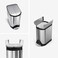 simplehuman 10 Liter  26 Gallon Butterfly Lid Bathroom Step Trash Can Brushed Stainless Steel with Black Trim