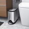 simplehuman 10 Liter  26 Gallon Butterfly Lid Bathroom Step Trash Can Brushed Stainless Steel with Black Trim