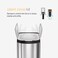 simplehuman 10 Liter  26 Gallon Butterfly Lid Bathroom Step Trash Can Brushed Stainless Steel with Black Trim