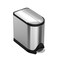 simplehuman 10 Liter  26 Gallon Butterfly Lid Bathroom Step Trash Can Brushed Stainless Steel with Black Trim