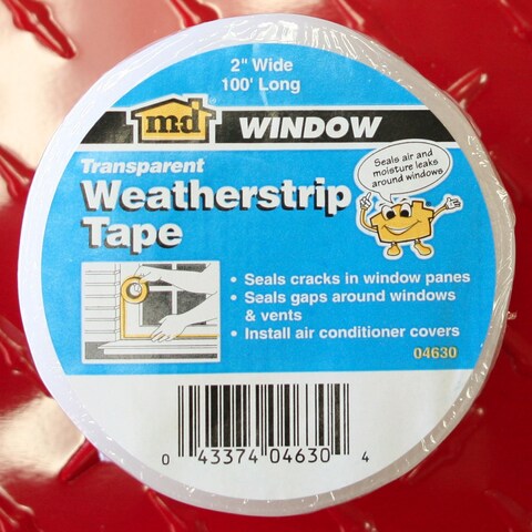 Transparent Weather Strip Tape 2Inch X 100feet Polyethylene  MD Building Products 04630