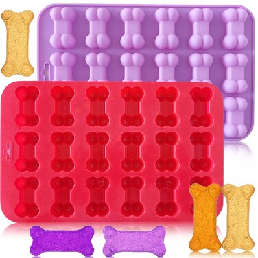 2 Pcs Silicone Molds Dog Bone MoldNonStick Food Grade Silicone Molds Silicone Dog Treat MoldsBone Mold Silicone Molds Baking Mold for ChocolateCandyJellyIce Cube
