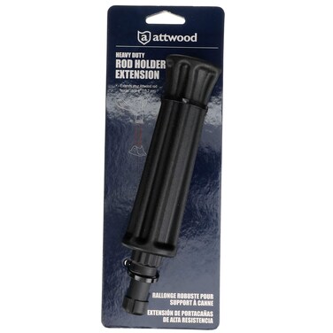 Attwood 50163 HeavyDuty Rod Holder Extension Black Up to 6 Inches Mounts to Round or Square 78 to 1 14inchDiameter Rail