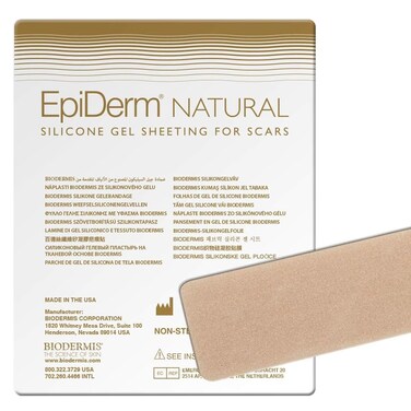 EpiDerm CStrips Premium Grade Silicone Scar Sheets for CSection Tummy Tuck Cardiac Surgery Scars Easy to Use  Reusable Silicone Gel Sheets for Scars 14 x 6 in  1 Pack Natural