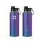 IRON FLASK Camping  Hiking Hydration Flask Wide Mouth 3 Spout Lids Stainless Steel Outdoor Water Bottle Double Walled Insulated Thermos Metal Canteen  Aurora 40 Oz