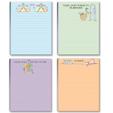 Funny Dog Theme Pads  4 Assorted Note Pads