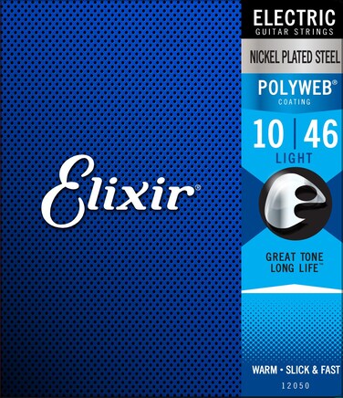 Elixir Strings Electric Guitar Strings Nickel Plated Steel with POLYWEB Coating LongestLasting Warm Tone with Comfortable Feel 6 String Set Light 1046