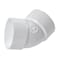 NDS White 3P03 PVC 45Degree Elbow X Hub SolventWeld Connections for Use with 3Inch Sewer and Drain Pipe No Size