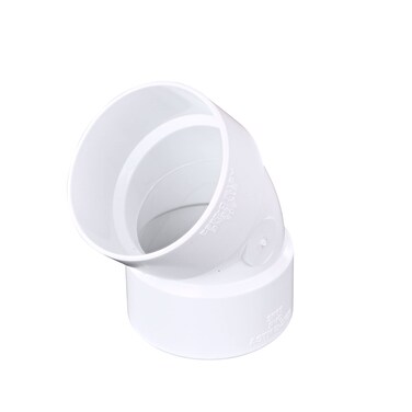 NDS White 3P03 PVC 45Degree Elbow X Hub SolventWeld Connections for Use with 3Inch Sewer and Drain Pipe No Size