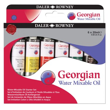 Daler Rowney Georgian 6Tube Starter Water Mixable Oil Paint Set  Art Paints for Canvas Paper and More  Oil Painting Supplies for Artists and Students  Artist Oil Paint for Any Skill Set