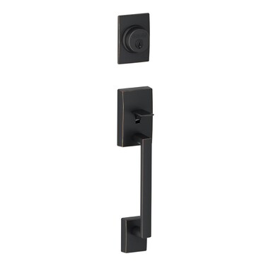 Schlage F58 CEN 716 Century Exterior Handleset with Deadbolt Aged Bronze Exterior Half Only