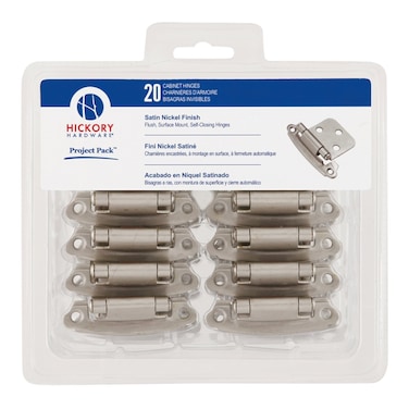Hickory Hardware VP244SN Variable Overlay Surface SelfClosing Collection Cabinet Hinge  170 Opening Face Frame Application  Easy Installation  Satin Nickel Finish  Pack of 1 Pair