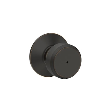 Schlage F40 BWE 716 Bowery Door Knob Bed  Bath Privacy Lock Aged Bronze
