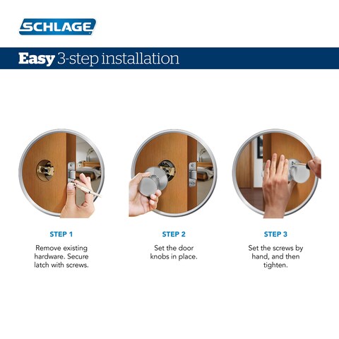 Schlage F10 BWE 622 Bowery Door Knob Hall  Closet Passage Lock Matte Black