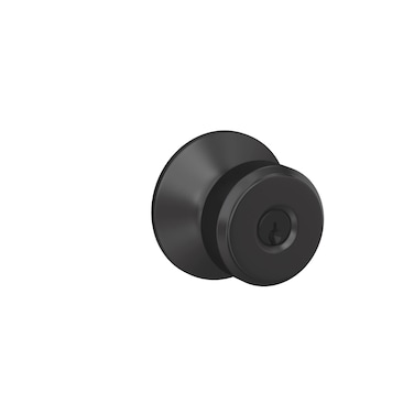 Schlage F51A BWE 622 Bowery Door Knob Keyed Entry Lock Matte Black