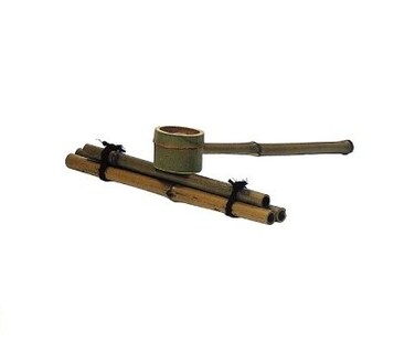 Bamboo Japanese Water Ladle  Water Ladle Rest Tsukubai Set for Garden From Japan