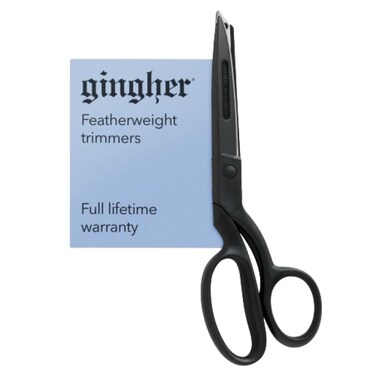 Gingher Featherweight Bent Handle Scissors  8 Stainless Steel Shears  Sharp Fabric Scissors  Black