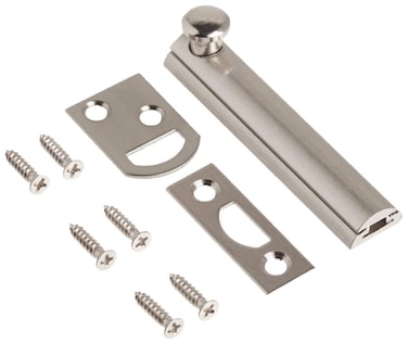 Hickory Hardware Security Slide Latch Door Lock Bolt  2 Pack  HeavyDuty Hardware for Flush or Recessed Doors and Gates  3 Inch  Satin Nickel