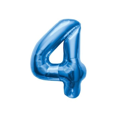 16 inch Number 4  Blue AirFilled Foil Balloon
