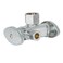Eastman 38 Inch OD Compression x 38 Inch OD Compression x 12 Inch FIP MultiTurn Dual Handle Three Way Stop Valve Brass Plumbing Fitting Chrome 04325LF