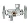 Eastman 38 Inch OD Compression x 38 Inch OD Compression x 12 Inch FIP MultiTurn Dual Handle Three Way Stop Valve Brass Plumbing Fitting Chrome 04325LF