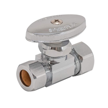 Eastman MultiTurn Straight Stop Valve 12 Inch OD Compression x 58 Inch OD Compression Chrome Plated 04357LF