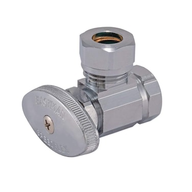 Eastman MultiTurn Angle Stop Valve 12 Inch FIP x 12 Inch Slip Joint Connection Chrome Plated 04328LF