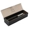 Parker Vector Premium Black Stainless Steel Chiselled Roller Ball Pen Medium Point Blue Ink