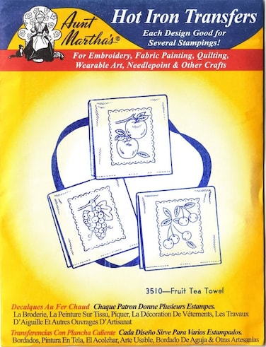 Fruit Tea Towels Aunt Marthas Hot Iron Embroidery Transfers