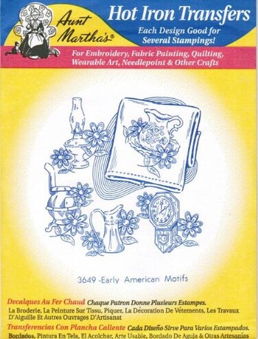 Early American Motifs Aunt Marthas Hot Iron Embroidery Transfer