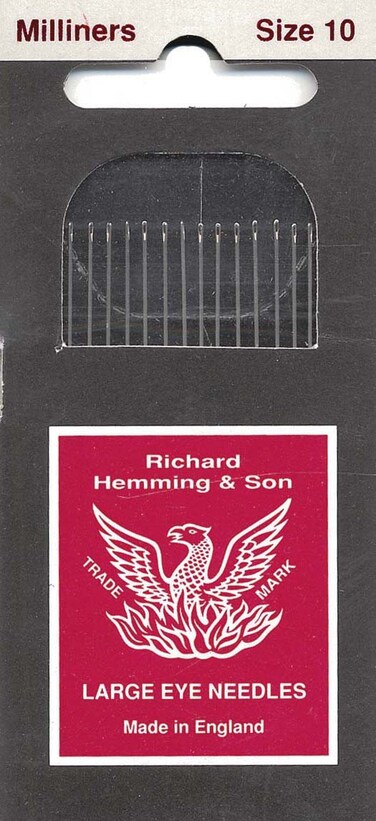 Colonial Needle HW25010 16 Count Richard Hemming MillinersStraw Needles Size 10