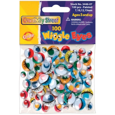 Creativity Street Wiggle Eyes Assorted Sizes Painted 100Piece 344607