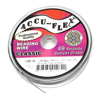 AccuFlex Beading Wire 024 Inch Width 49 Strand 100 Feet