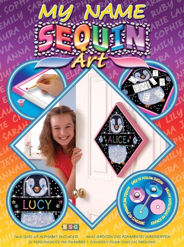 Sequin Art My Name Penguin Personalized Name Sparkling Arts and Crafts Picture Kit Creative Crafts
