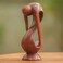 NOVICA Romantic Love Suar Wood Abstract Human Figure Sculpture 75 Tall Indivisible Love