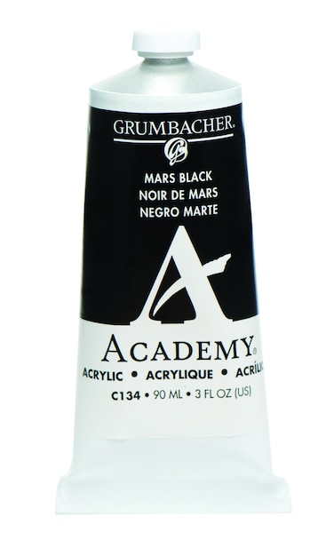 Grumbacher Academy Acrylic Paint Gloss 90ml3 oz Metal Tube Mars Black Hue