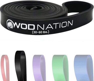 WOD Nation Single Pull Up Assistance Band 3060lbs Black Band  Best for Pullup Assist Chin Ups Resistance Bands Exercise Stretch Mobility Work  Serious Fitness  41 inch Straps
