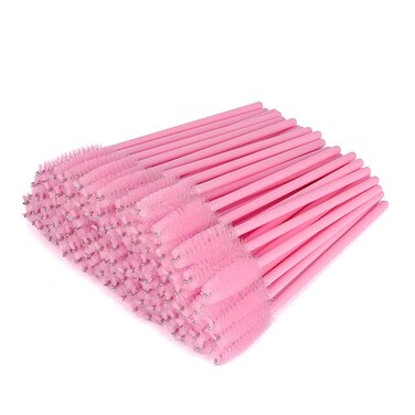 G2PLUS 300PCS Eyelash Brush Disposable Eyelash Mascara Brushes Wands Applicator Tools Makeup Brush Kits Eyelash Spoolies Eyelashes Brush for Eyelash Extensions and Eyebrow Brush Pink