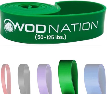 WOD Nation Single Pull Up Assistance Band 50125lbs Green Band  Best for Pullup Assist Chin Ups Resistance Bands Exercise Stretch Mobility Work  Serious Fitness  41 inch Straps