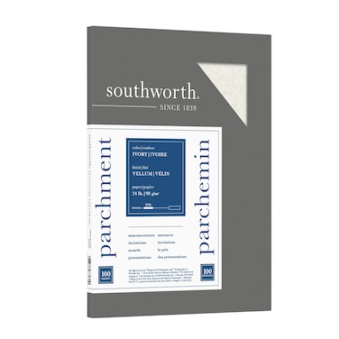 Southworth Parchment Specialty Paper 8 12 x 11 24 Lb Ivory Pack Of 100