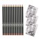 Italia Deluxe 12 pcs Eyeliner Pencil Ultra Fine Creamy Highpigmented Longlasting  3 pair Hydrogel Eye Patch for Lash Extensions Light Brown